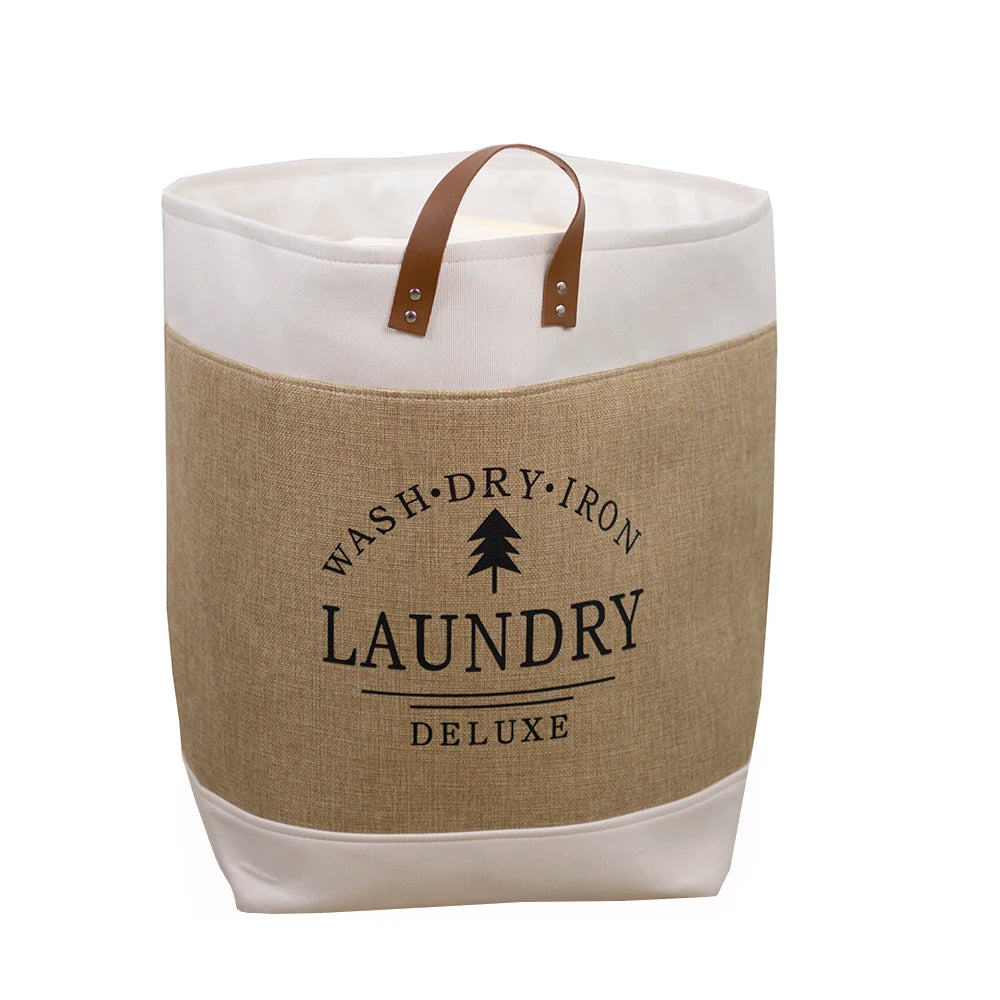 Cotton Linen Folding Storage Baskets for Kids' Toys, Clothing, and Miscellaneous Items - Versatile Storage Solution and Laundry Basket