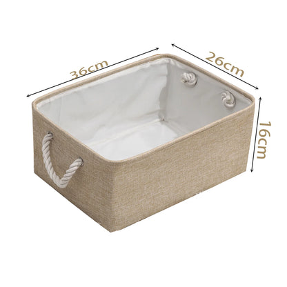 Cotton Linen Folding Storage Baskets for Kids' Toys, Clothing, and Miscellaneous Items - Versatile Storage Solution and Laundry Basket