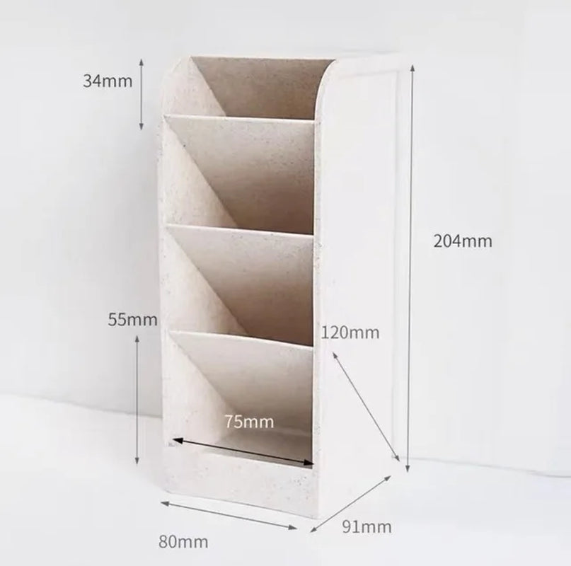 Multifunctional 4-Grid Desktop Organizer for Pens and Makeup - Versatile Storage Solution for School and Office Accessories