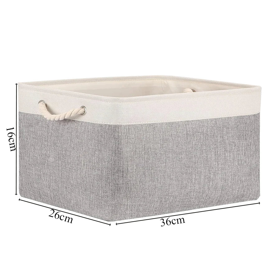 Cotton Linen Folding Storage Baskets for Kids' Toys, Clothing, and Miscellaneous Items - Versatile Storage Solution and Laundry Basket