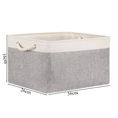 Cotton Linen Folding Storage Baskets for Kids' Toys, Clothing, and Miscellaneous Items - Versatile Storage Solution and Laundry Basket