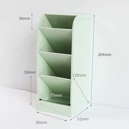 Multifunctional 4-Grid Desktop Organizer for Pens and Makeup - Versatile Storage Solution for School and Office Accessories