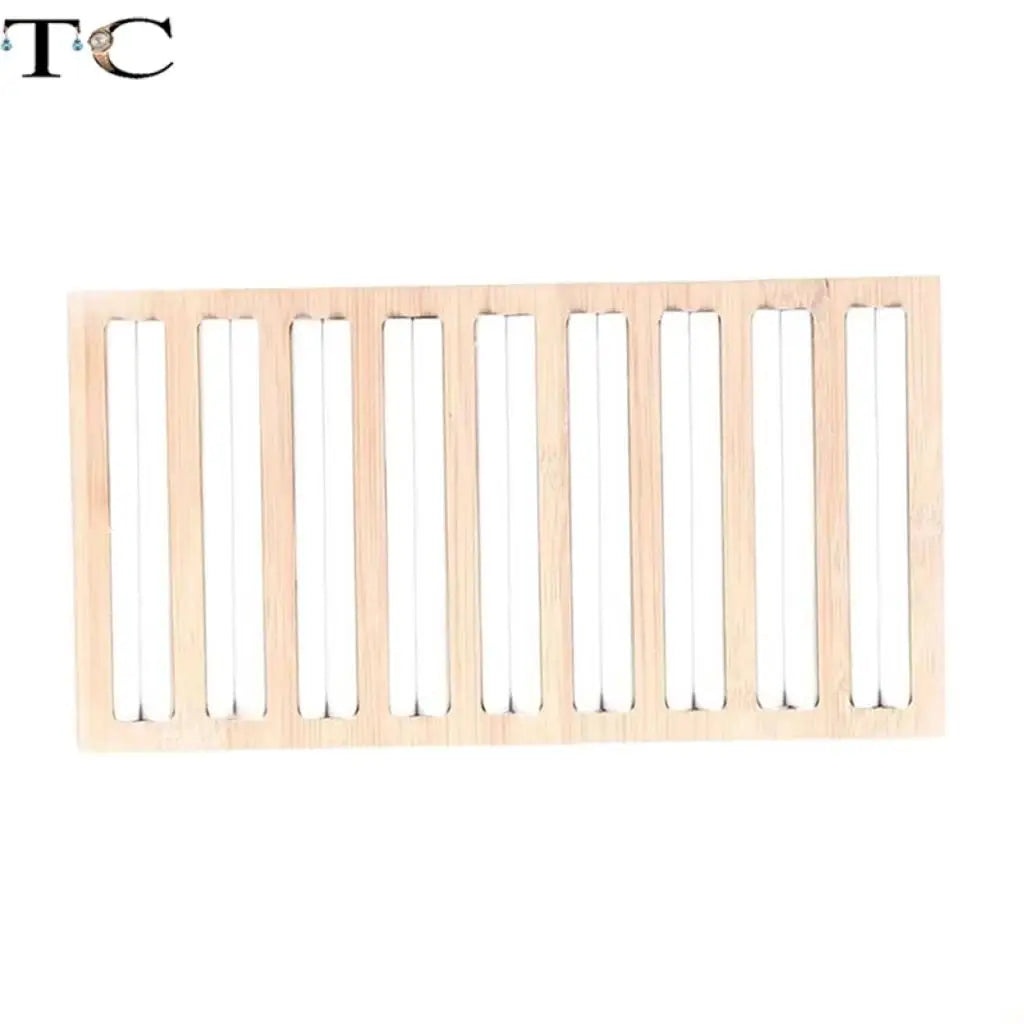Bamboo Jewelry Display Stand with 9 Lines for Rings and Accessories