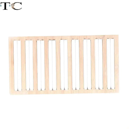 Bamboo Jewelry Display Stand with 9 Lines for Rings and Accessories