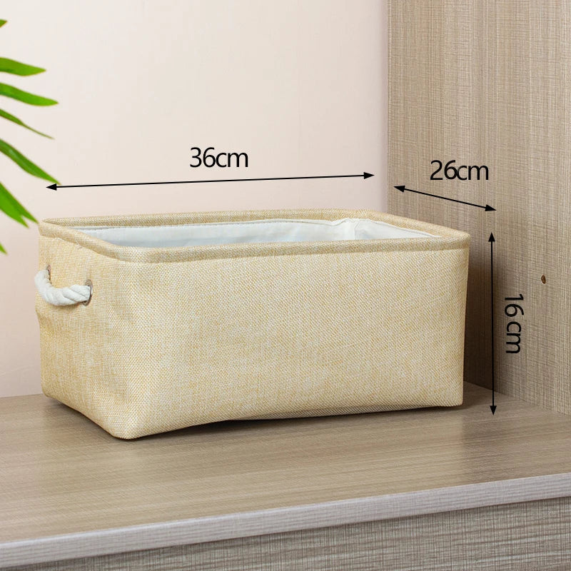 Cotton Linen Folding Storage Baskets for Kids' Toys, Clothing, and Miscellaneous Items - Versatile Storage Solution and Laundry Basket