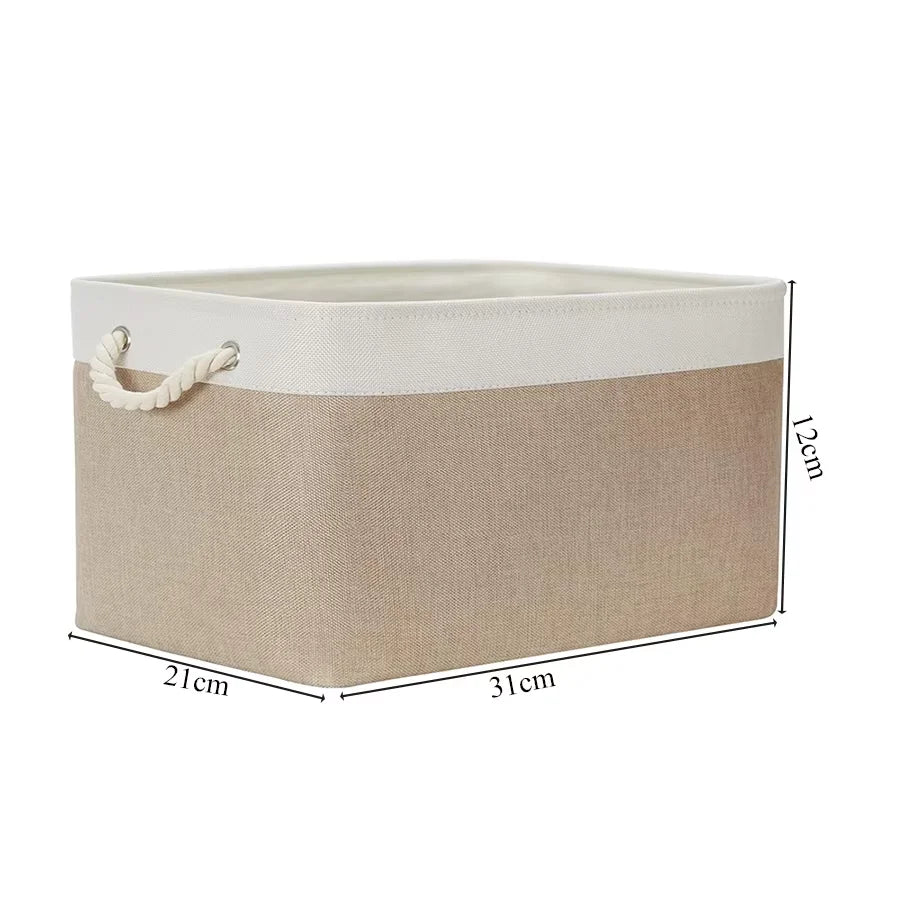 Cotton Linen Folding Storage Baskets for Kids' Toys, Clothing, and Miscellaneous Items - Versatile Storage Solution and Laundry Basket