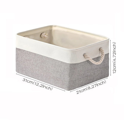 Cotton Linen Folding Storage Baskets for Kids' Toys, Clothing, and Miscellaneous Items - Versatile Storage Solution and Laundry Basket