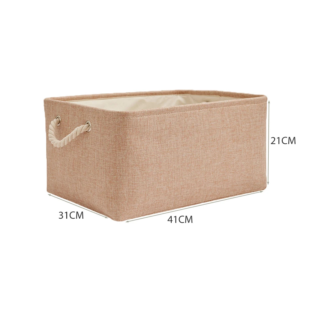Cotton Linen Folding Storage Baskets for Kids' Toys, Clothing, and Miscellaneous Items - Versatile Storage Solution and Laundry Basket