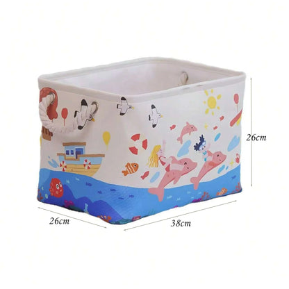 Cotton Linen Folding Storage Baskets for Kids' Toys, Clothing, and Miscellaneous Items - Versatile Storage Solution and Laundry Basket