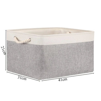 Cotton Linen Folding Storage Baskets for Kids' Toys, Clothing, and Miscellaneous Items - Versatile Storage Solution and Laundry Basket