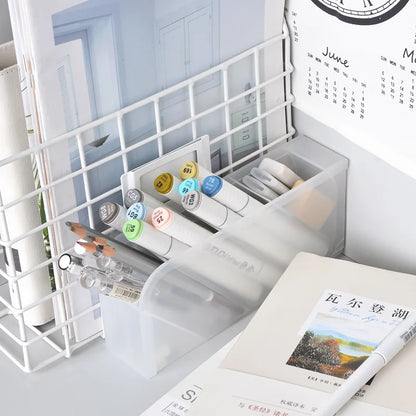Multifunctional 4-Grid Desktop Organizer for Pens and Makeup - Versatile Storage Solution for School and Office Accessories