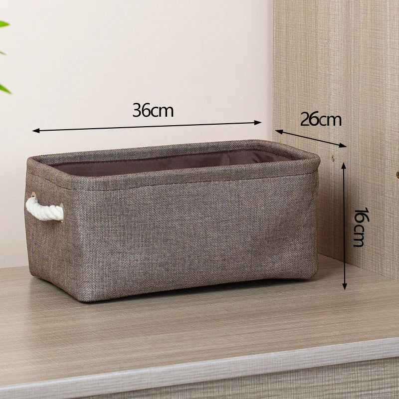 Cotton Linen Folding Storage Baskets for Kids' Toys, Clothing, and Miscellaneous Items - Versatile Storage Solution and Laundry Basket