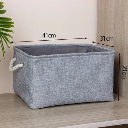 Cotton Linen Folding Storage Baskets for Kids' Toys, Clothing, and Miscellaneous Items - Versatile Storage Solution and Laundry Basket
