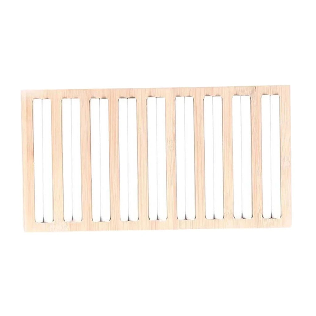 Bamboo Jewelry Display Stand with 9 Lines for Rings and Accessories