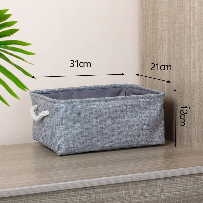 Cotton Linen Folding Storage Baskets for Kids' Toys, Clothing, and Miscellaneous Items - Versatile Storage Solution and Laundry Basket