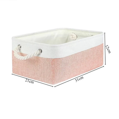 Cotton Linen Folding Storage Baskets for Kids' Toys, Clothing, and Miscellaneous Items - Versatile Storage Solution and Laundry Basket