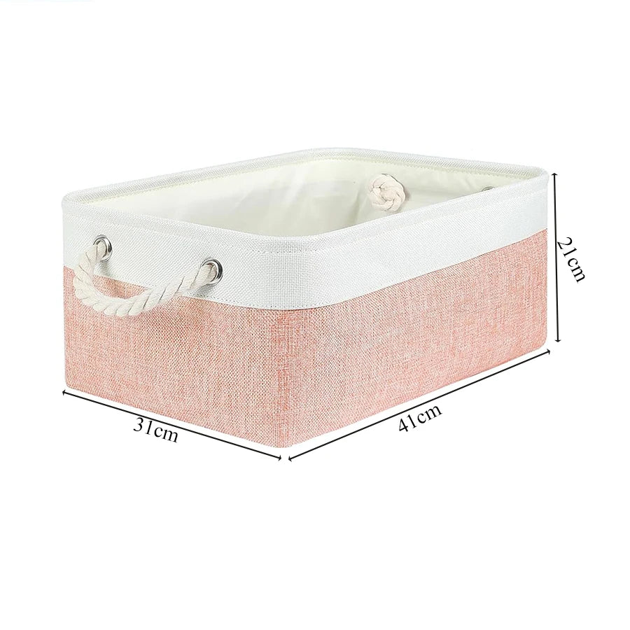 Cotton Linen Folding Storage Baskets for Kids' Toys, Clothing, and Miscellaneous Items - Versatile Storage Solution and Laundry Basket