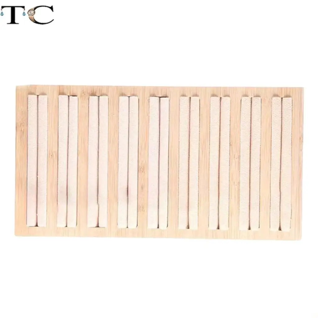 Bamboo Jewelry Display Stand with 9 Lines for Rings and Accessories