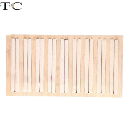 Bamboo Jewelry Display Stand with 9 Lines for Rings and Accessories