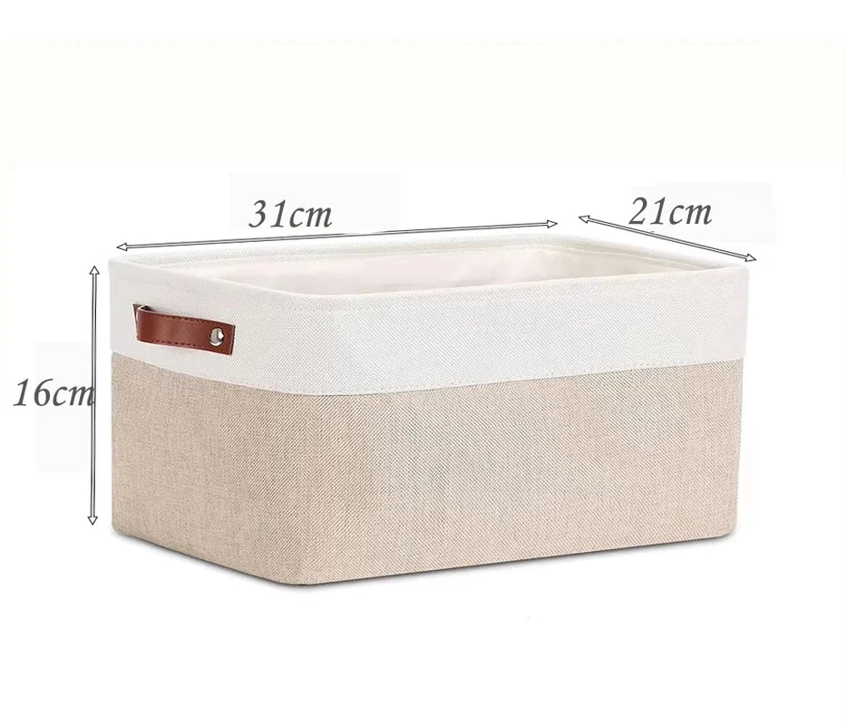 Cotton Linen Folding Storage Baskets for Kids' Toys, Clothing, and Miscellaneous Items - Versatile Storage Solution and Laundry Basket