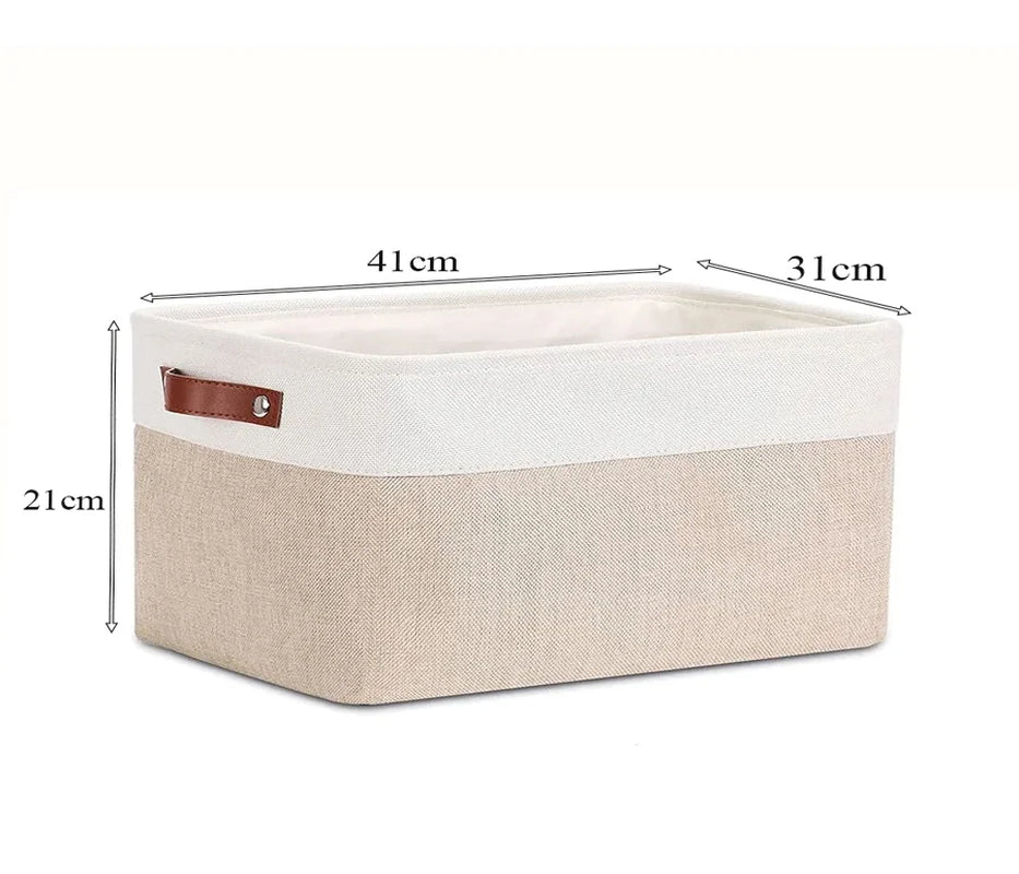 Cotton Linen Folding Storage Baskets for Kids' Toys, Clothing, and Miscellaneous Items - Versatile Storage Solution and Laundry Basket