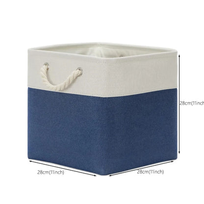 Cotton Linen Folding Storage Baskets for Kids' Toys, Clothing, and Miscellaneous Items - Versatile Storage Solution and Laundry Basket