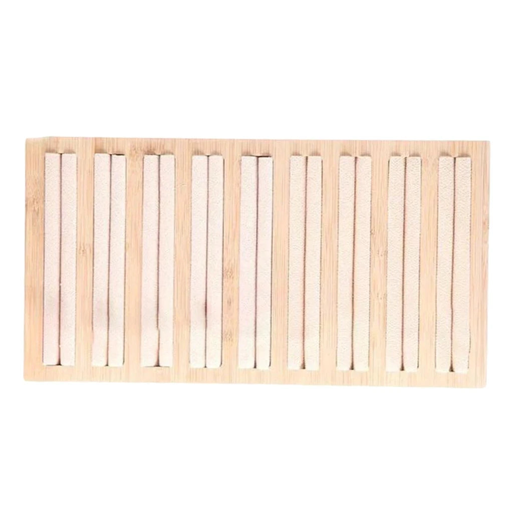 Bamboo Jewelry Display Stand with 9 Lines for Rings and Accessories