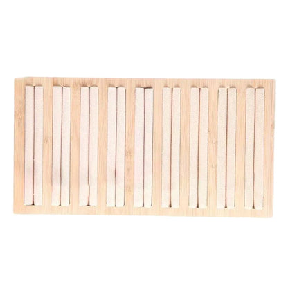 Bamboo Jewelry Display Stand with 9 Lines for Rings and Accessories