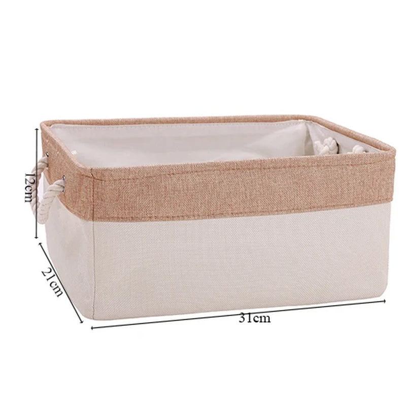 Cotton Linen Folding Storage Baskets for Kids' Toys, Clothing, and Miscellaneous Items - Versatile Storage Solution and Laundry Basket