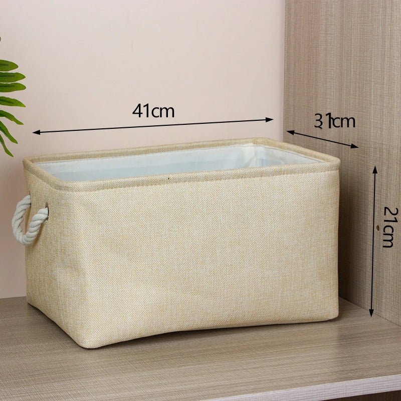 Cotton Linen Folding Storage Baskets for Kids' Toys, Clothing, and Miscellaneous Items - Versatile Storage Solution and Laundry Basket