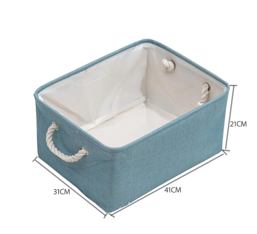 Cotton Linen Folding Storage Baskets for Kids' Toys, Clothing, and Miscellaneous Items - Versatile Storage Solution and Laundry Basket
