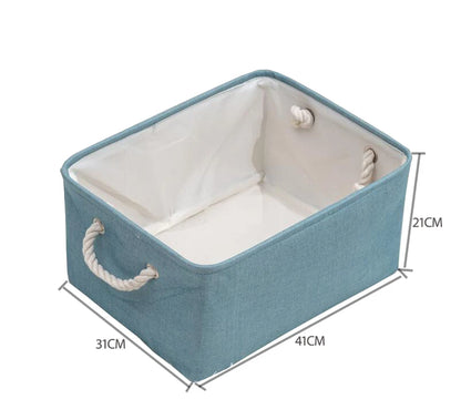 Cotton Linen Folding Storage Baskets for Kids' Toys, Clothing, and Miscellaneous Items - Versatile Storage Solution and Laundry Basket