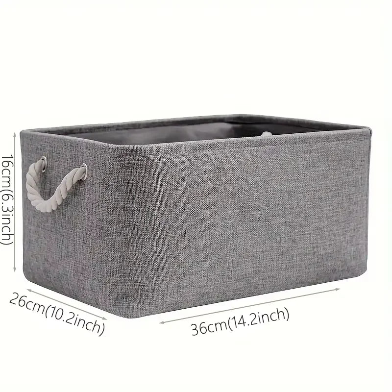 Cotton Linen Folding Storage Baskets for Kids' Toys, Clothing, and Miscellaneous Items - Versatile Storage Solution and Laundry Basket