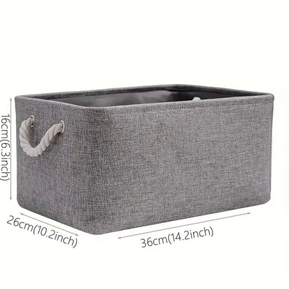 Cotton Linen Folding Storage Baskets for Kids' Toys, Clothing, and Miscellaneous Items - Versatile Storage Solution and Laundry Basket