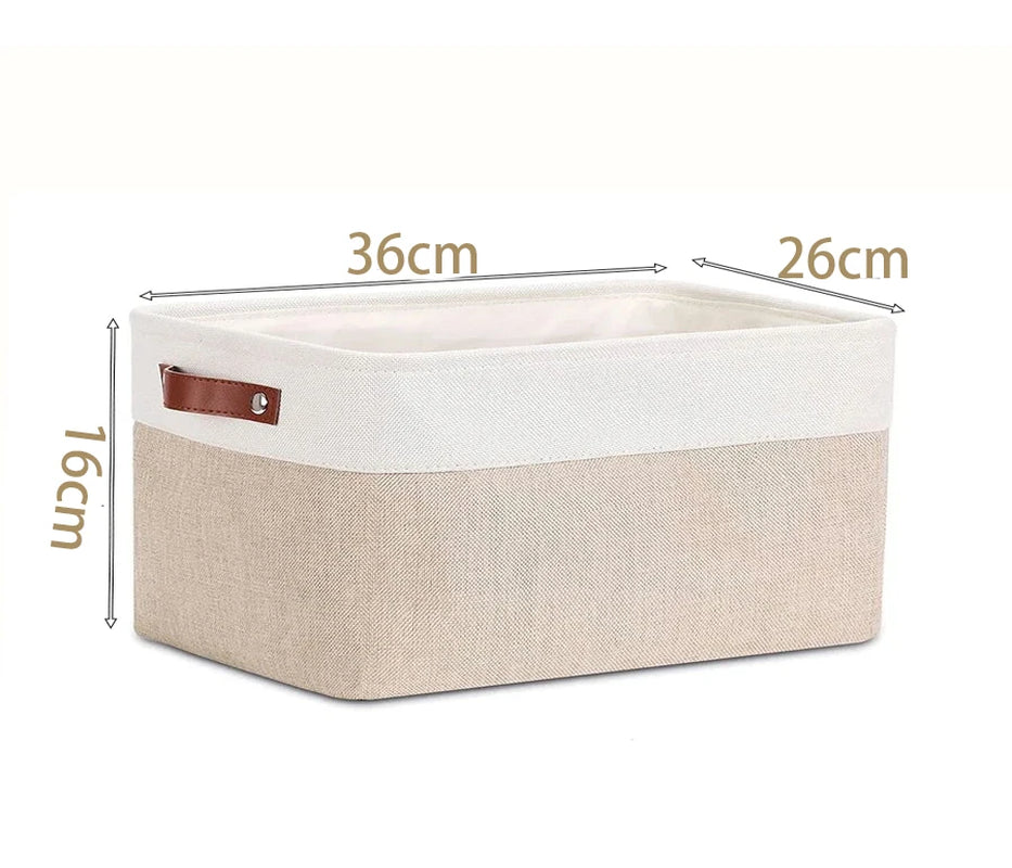 Cotton Linen Folding Storage Baskets for Kids' Toys, Clothing, and Miscellaneous Items - Versatile Storage Solution and Laundry Basket