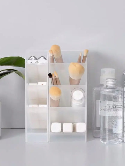 Multifunctional 4-Grid Desktop Organizer for Pens and Makeup - Versatile Storage Solution for School and Office Accessories
