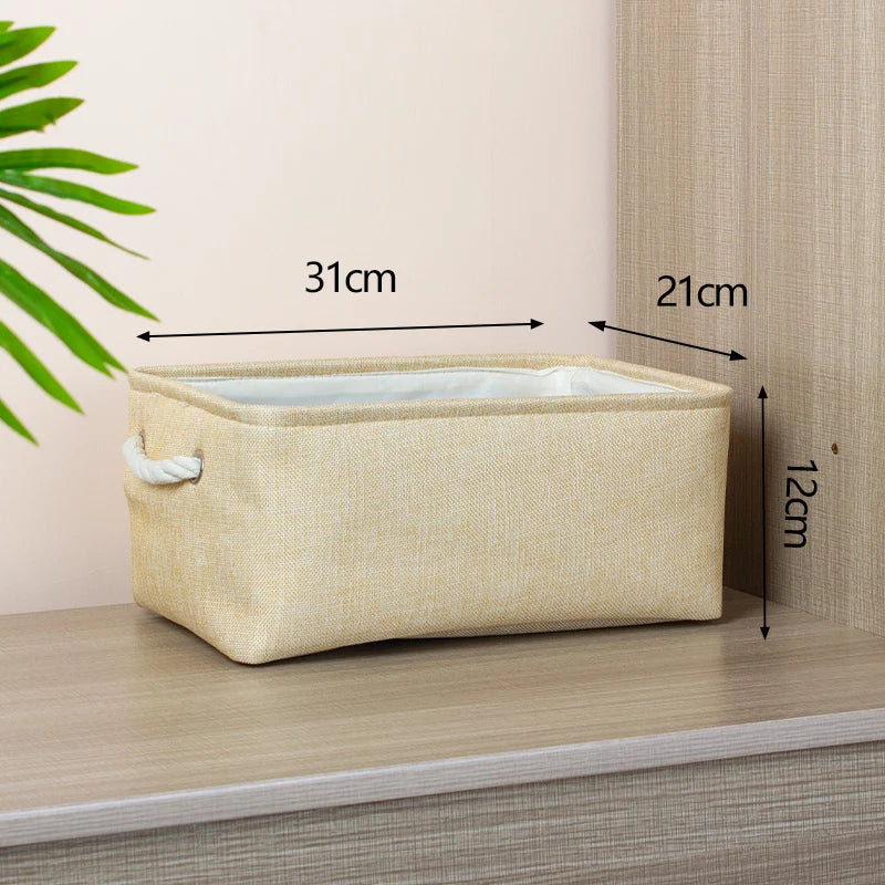 Cotton Linen Folding Storage Baskets for Kids' Toys, Clothing, and Miscellaneous Items - Versatile Storage Solution and Laundry Basket
