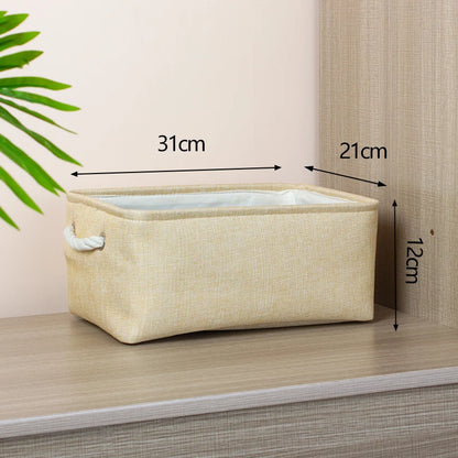 Cotton Linen Folding Storage Baskets for Kids' Toys, Clothing, and Miscellaneous Items - Versatile Storage Solution and Laundry Basket