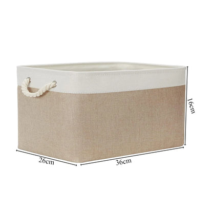 Cotton Linen Folding Storage Baskets for Kids' Toys, Clothing, and Miscellaneous Items - Versatile Storage Solution and Laundry Basket